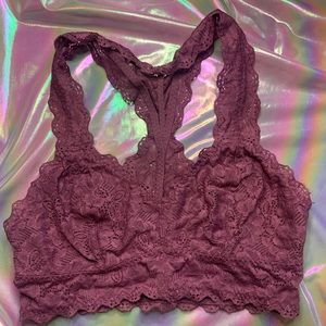 Deep lilac purple lace bralette by Felina